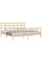Bed frame with headboard 200x200 cm, solid pine wood - 3