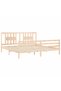 Bed frame with headboard 200x200 cm, solid pine wood - 5