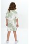 Girl's 2-Piece Set: Tie-Dye Printed Crew Neck T-Shirt & Elastic Waist Pocket Shorts - 4