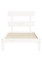 Bed frame with headboard, white, 100x200 cm, solid wood - 6
