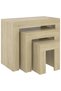 Stackable coffee tables, 3 pcs., sonoma oak, chipboard - 2