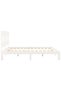 Bed frame with headboard 200x200 cm, white, solid wood - 7