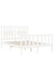 Bed frame with headboard, white, 120x200 cm, solid wood - 5