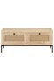 Coffee table, 90x50x37 cm, solid mango wood & cane - 2