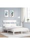 Bed frame with headboard, white, 120x200 cm, solid wood