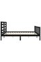 Bed frame with headboard 200x200 cm, black, solid wood - 7
