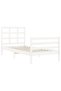 Bed frame with headboard, white, 90x200 cm, solid wood - 5