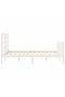 Bed frame with headboard, 140x190 cm, white, solid wood - 7