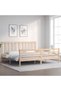 Bed frame with headboard 200x200 cm, solid pine wood