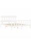Bed frame with headboard, white, 160x200 cm, solid wood - 5