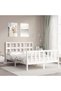 Bed frame with headboard, white, 140x200 cm, solid wood - 3