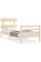 Bed frame with headboard, 90x200 cm, solid wood - 2