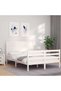 Bed frame with headboard, white, 140x200 cm, solid wood - 3