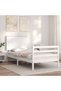 Bed frame with headboard, white, 90x200 cm, solid wood