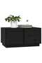 Coffee table, black, 80x50x40 cm, solid pine wood - 4