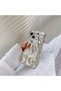 iPhone 15 Silver Color Shiny Case with Wavy Bracelet - 4