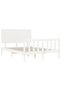 Bed frame with headboard, 140x190 cm, white, solid wood - 5