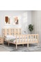 4FT Bed Frame with Headboard, Small Double, Solid Wood