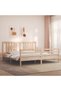 Bed frame with headboard 200x200 cm, solid pine wood