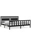 Bed frame with headboard 200x200 cm, black, solid wood - 2