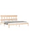 Bed frame with headboard 200x200 cm, solid pine wood - 3