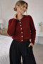 Women's Pearl Buttoned Soft Textured Quality Knitwear Soft Cardigan - 2