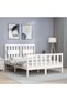 Bed frame with headboard, white, 140x200 cm, solid wood - 4