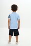 Boys' 2-Piece Set: Printed Polo Collar T-Shirt & Shorts with Elastic Waistband - 4