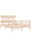 Bed frame with headboard, 120x200 cm, solid wood - 5