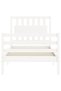Bed frame with headboard, white, 90x200 cm, solid wood - 7