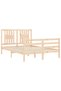 Bed frame with headboard, 120x200 cm, solid wood - 5