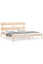 Bed frame with headboard 200x200 cm, solid pine wood - 2