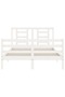 Bed frame with headboard, 140x190 cm, white, solid wood - 6