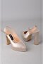 Seç 854 Platform Heel Women's Shoes (Heel:13Cm Platform:3Cm) Honey Satin - 6