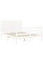 Bed frame with headboard, 140x190 cm, white, solid wood - 5