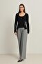 Black Single Button Detailed Cardigan and Thick Strap Sleeveless Blouse Knitwear Set - 2