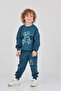Boy's 2-Piece Set: Printed Crew Neck Sweatshirt & Jogger with Elastic Waistband and Pockets - 2