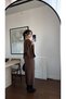 Women's Midi Slit Dress with a Stylish Modern and Chic Design, Featuring a Belt and Tie-Back Detail with Batwing Sleeves. - 4