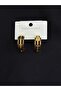 316L Steel Gold Color Black Patterned Earrings - 2