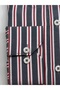 Men's Slim Fit Long Sleeve Brit Collar Pocketless Striped Gray Shirt 2440Gr - 3