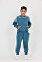 Boy's 2-Piece Set: Vintage Printed Hooded Sweatshirt with Pockets & Elastic Waistband Pocket - 2