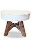 Coffee table, white, 60 x 45 cm, solid recycled wood - 2