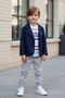 My Little Brother's Cicileri California Printed T-Shirt and Jacket Boys' 3-Piece Set - Navy Blue - 2