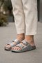 Silver Women's Glittery Shimmer Buckled Coast Summer Dowry Daily Slipper 7324Nav - 2