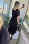 Belted Black Polo Neck Modal Dress - 2