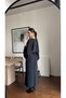 women's batwing sleeve midi length slit modern and stylish dress with belt and back tie-detail - 4