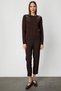 Women's Turtleneck Brown Sweater with Shoulder Accessories 63314 - 4