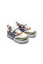 Unisex Children's Non-Slip Sole Velcro and Lace-Up Casual Sneaker White Orange Sax Green - 2