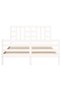 Bed frame with headboard, white, solid wood, King Size 5FT - 5