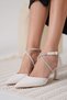 Stoned Women's White Heeled Shoes Bp12Ms03B - 2